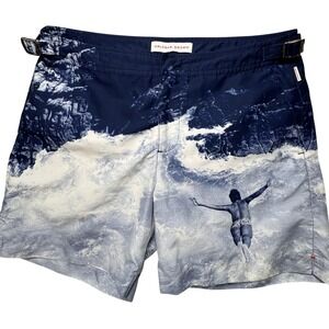 Orlebar Brown Hulton Getty Swim Shorts Bulldog  Photographic Wave Print Mens 32